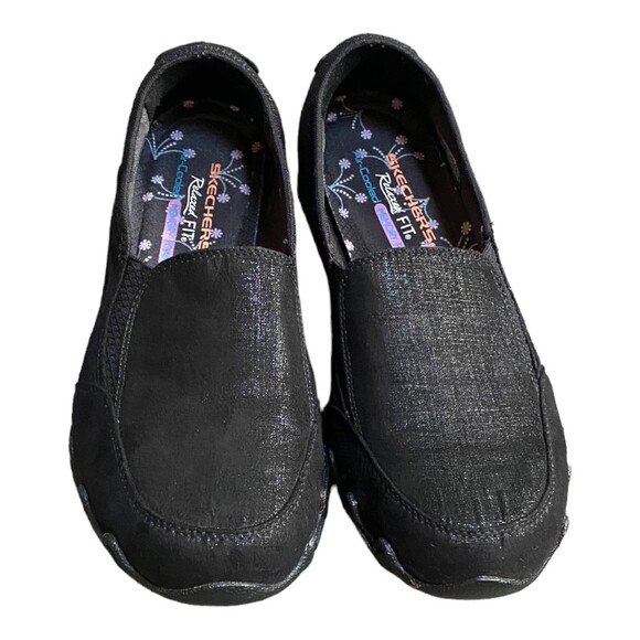 Skechers Bikers  Size US 8.5 Memory Foam Black sheen Loafer Flats SN49473 - Picture 5 of 11
